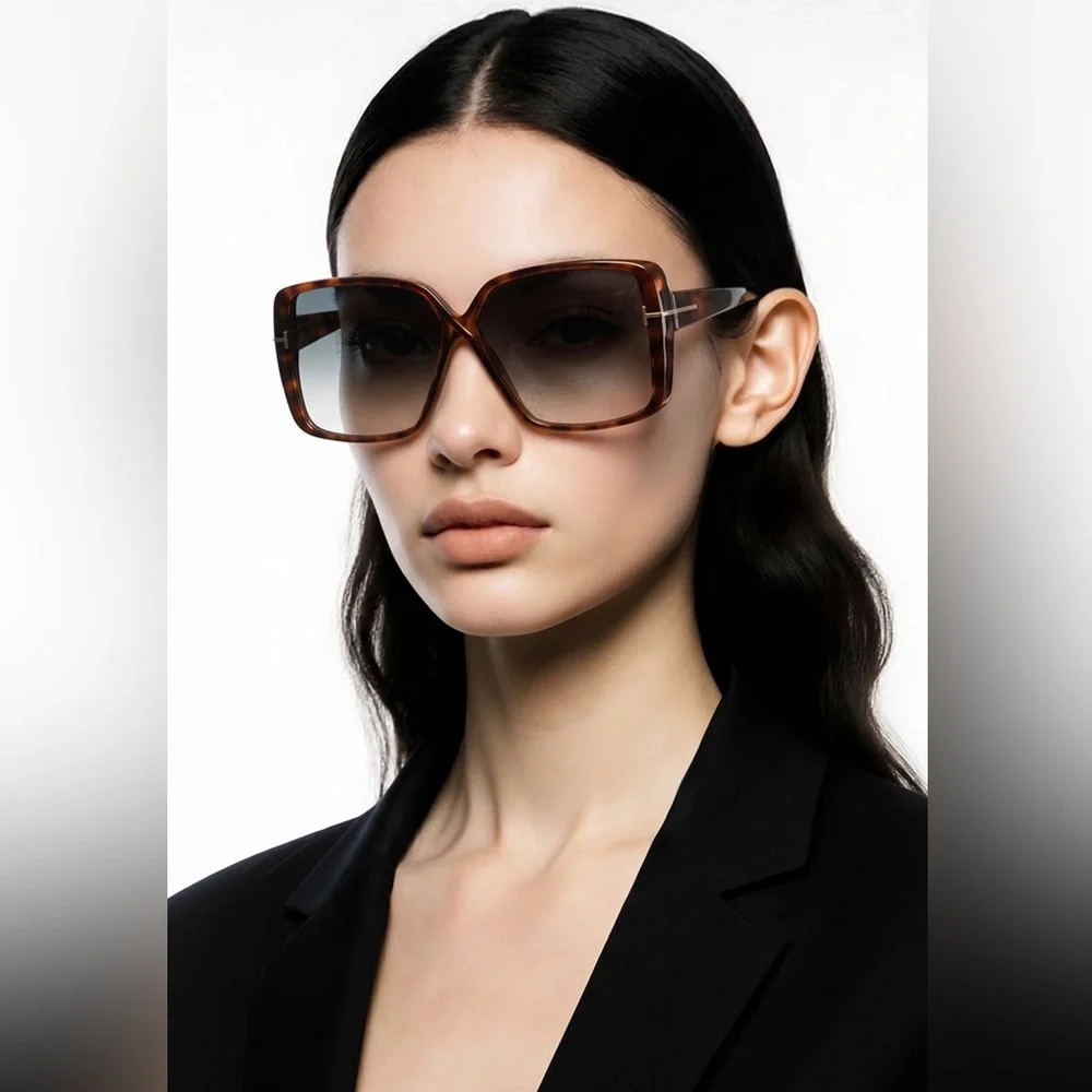 New Authentic Tom Ford Women's Gradient Brown Sunglasses TF1117 53p